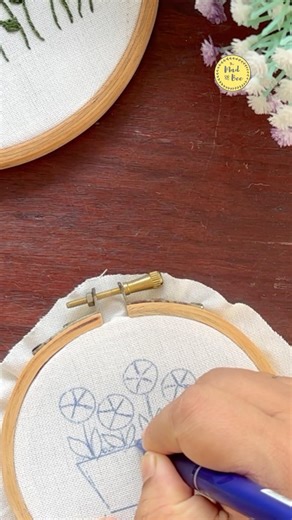 Easy Way to draw embroidery patterns directly onto the fabric| Beginner Tutorial#handembroidery