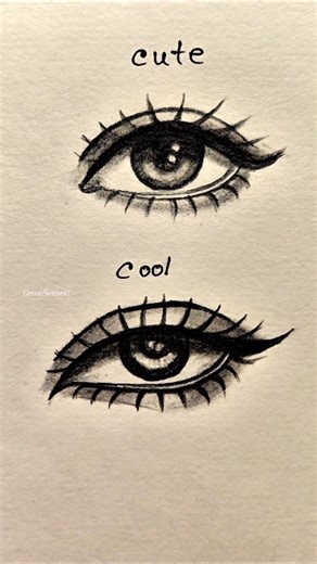 Cute Eyes vs Cool Eyes 👀 | Easy Drawing Tutorial #drawing #tutorial #art #anime