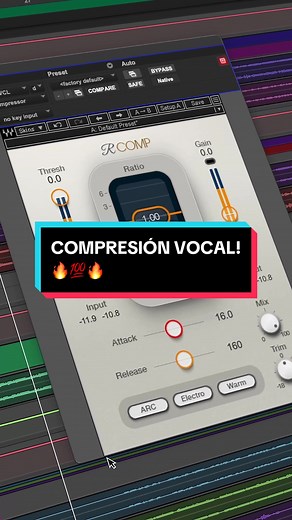 Compresión Vocal en Pro Tools: Guía Fácil con R-Comp