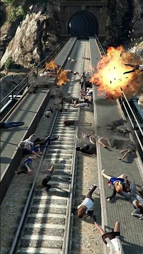 200 Bikini Girls vs GTA 5 RUMBLING Train 💥🚂
