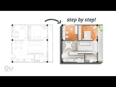 Architecture Plan Render in Photoshop - IN 10 MINUTES