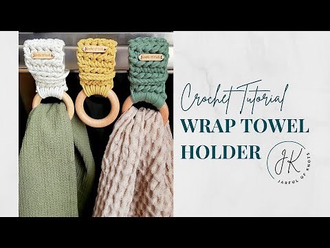 Ribbed Wrap Towel Holder Crochet Pattern Tutorial; Takes less than 30 minutes!