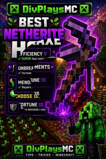 🔥 BEST Minecraft Enchantments for Every Tool! ⚔️⛏️🏹 #shorts