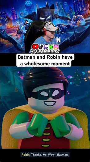 Batman and Robin have a wholesome moment in Lego Batman legacy of the dark knight