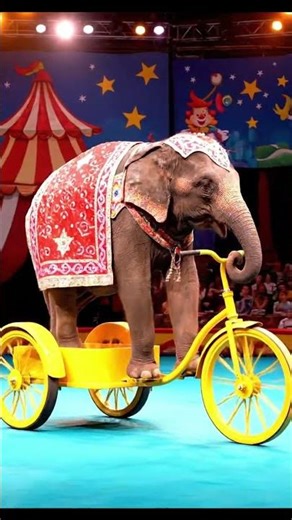 Elephant Rides a Tricycle?! 🐘🚲✨ #elephant