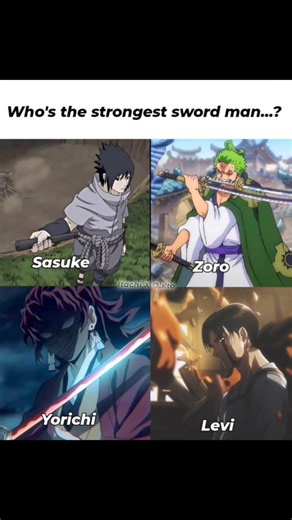 Who Is the Strongest Swordsman? ⚔️ Sasuke vs Zoro vs Yoriichi vs Levi | Anime Battle #shorts