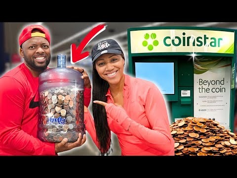 Cashing In Over 100 POUNDS OF COINS In COINSTAR! How Much Did We Get?