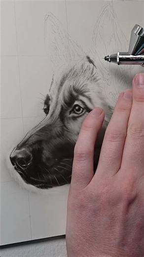 AIR Drawing- Why I like to SKETCH with my AIRBRUSH! #drawing #sketch #airbrush #dog #art #shorts