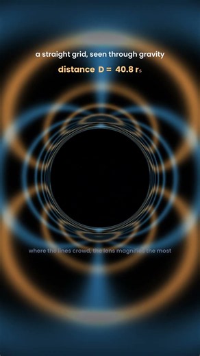 What a straight grid looks like behind a black hole