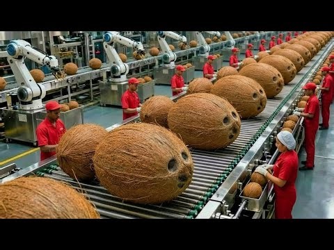 Inside a Huge Coconut Processing Factory – From Raw to Finished Full Process
