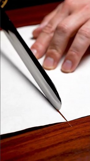 ASMR "Samurai Sword vs. Paper" 🤯 The CLEAREST SOUND on Shorts! #asmr #relaxing #satisfying