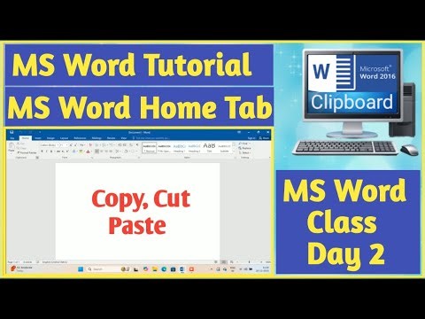 MS Word Tutorial 🖥️|| Day 2 || MS Word Home Tab || Copy Cut Paste in MS Word