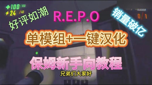REPO新手保姆级教程，MOD安装方法，一键汉化教程，小白都可以学会