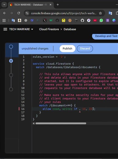 Open read & write access for everyone 💻 #Firebase