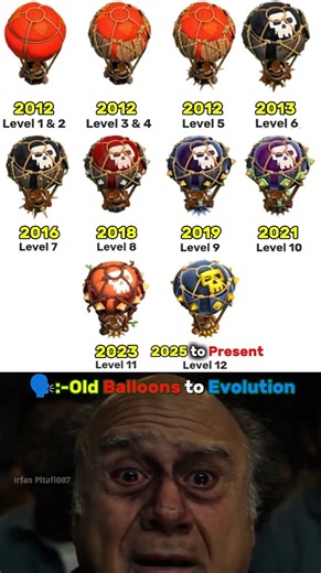Old Balloons to Evolution 😨 #coc #clashofclans #gaming