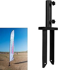 Flag Spike Ground Stake,Ground Spike Flag Pole Holder Metal Stakes for Ground, Feather Flag Base, Universal Light Stakes