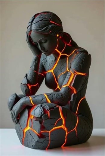 🔥 Lava Goddess: The Sculpture That Breathes Fire and Calm | ASMR Art #asmr #shorts