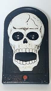 Halloween Haunted Skull Doorbell with Light & Sound Effects. 7.5 inches by 4.5 inches by 2 inches