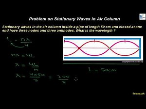 Problem on Stationary Waves in Air Columns, Physics Lecture | Sabaq.pk