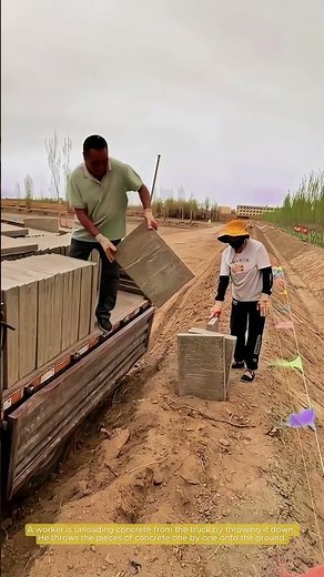 On-Site Creativity: Workers Master Safe Pre-Cast Concrete Unloading Process