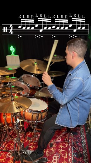 Single Paradiddle Drum Fill #drums #baterista #drumlesson #drumlessons