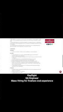 Keysight QA Engineer Hiring 2026 🚀 | Freshers Eligible | Apply Now 🔥