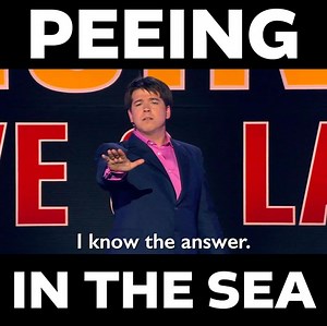 Next time you're in the sea, have a look around and see if you can find someone with a noticeable 'pee face'. | Michael McIntyre