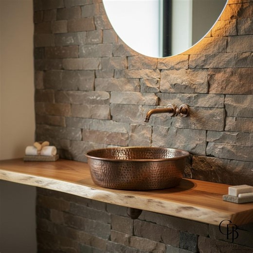 Hand Hammered Copper Vessel Sink: Dark Patina Farmhouse Basin - Etsy Canada