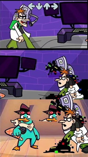 FNF Perry vs Corrupted Doofenshmirtz: Normal vs Pibby Version! 😱 #shorts