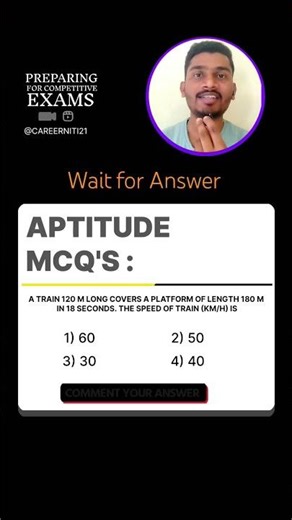 “Train speed question 🔥 90% students galat karte hain | Aptitude MCQ” #maths #iqtest #ssc #ssccgl