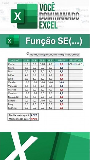 Função SE no Excel: Aprenda de uma vez por todas (Fácil e Rápido)!