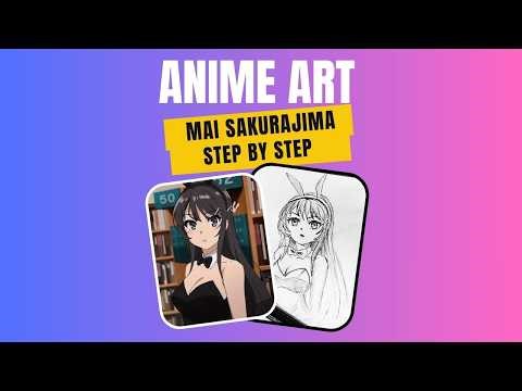 How to draw Anime girl Mai Sakurajima step by step | anime drawing easy #anime #drawing