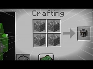 dream makes a cobblestone crafting table in manhunt