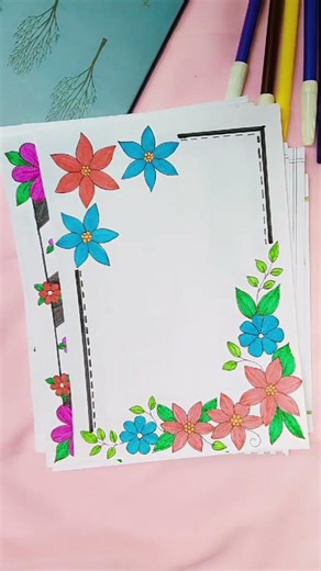 easy border design 💕#shorts#shortsfeed#viral#shortsfeed#trending