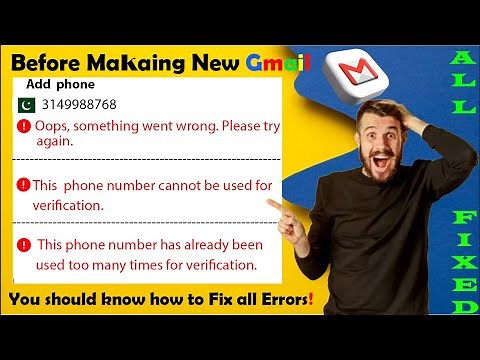 This phone number cannot be used for verification | Gmail error something went wrong | Error fix