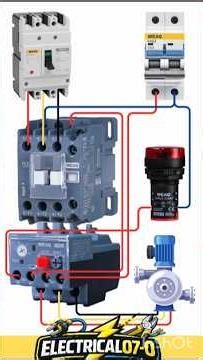 Motor Starter Wiring Diagram | MCB + Contactor + Overload (List Series)