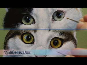 How to paint realistic cat eyes in acrylic - tutorial