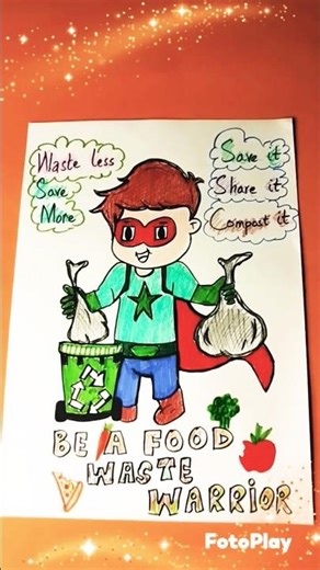 Food waste warrior drawing #drawing#shorts#art#trending#viral#ytshorts#foryou#fyp#recycle#foodwaste