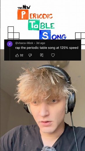 Rapping The Periodic Table Song at 125% Speed
