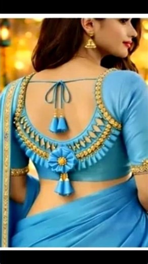 patch work blouse design#blousebackneckdesign #blouse