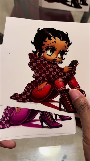 Betty Boop UV DTF Car Decals for Hard Surfaces