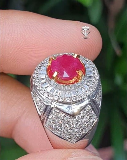 Batu Permata Natural Round RED Ruby Burma Myanmar 2.06 Ct GRI Lab Memo