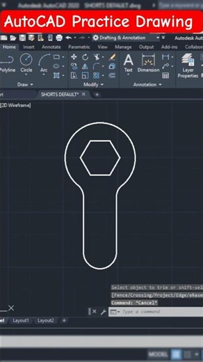 autocad 2d drawing for beginners #cadsoftware #cadcamtechstudy #autocad