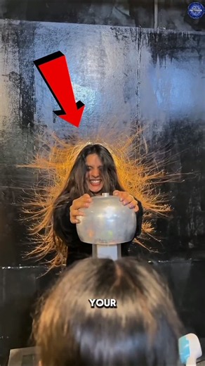 This Metal Ball Makes Your Hair Defy Gravity! #Science #Electricity #DidYouKnow