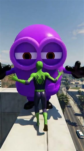 Ep 3 GTA 5 Epic Water Ragdolls: Green Spider Man vs Purple Minion Jumps / Fails #gta5waterragdolls