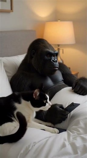 Watch these two cute animals playing with their cellphones. Too happy made it too loud. 😸🐶