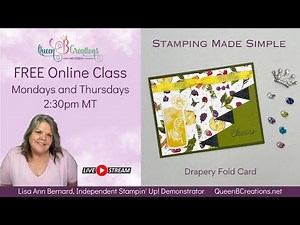 👑 Drapery Fold Card made using Stampin' Up! Celebratory Sips DSP