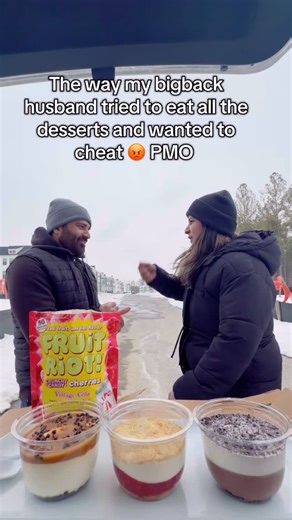 Mai and Yaazi on Instagram: "I know you guys saw me do Paper 😒 @fruitriot •#fruitriotpartner #rockpaperscissors #husbandwife #rockpaperfoodchallenge #foodchallege"