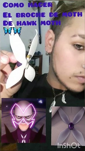 como hacer el broche del moth🦋🦋hawk moth 🦋 miraculous 🐞🐱lady bug