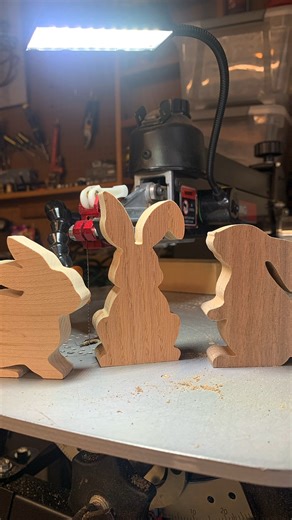 1.9K views · 18 reactions |  Hopping right into 2026!  Three wood types, three styles, and three times the fun!  #woodart #woodcraft #woodworker #woodworking #bunnylife #bunnylove #bunny #handmade #handmadegifts #HandcraftedWithLove #handcraftedwithlove #handcrafted #smallbusinessbigdreams | Knots & Grains Woodworking | Facebook